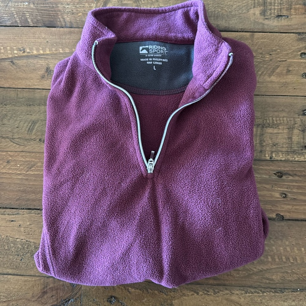Dover Saddlery Kids Zip Up Sweater Burgundy